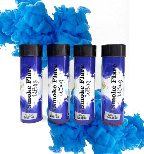 Gemstone Fireworks 4 Pack of Smoke Flares pull ring for Paintball Weddings Photoshoots and Special Effects (Blue)