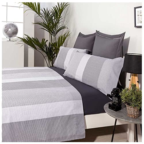 Juego de sabanas Segment Gris 50% ALGODÓN 50% POLIÉSTER Color Gris Cama de 90 x 190/200