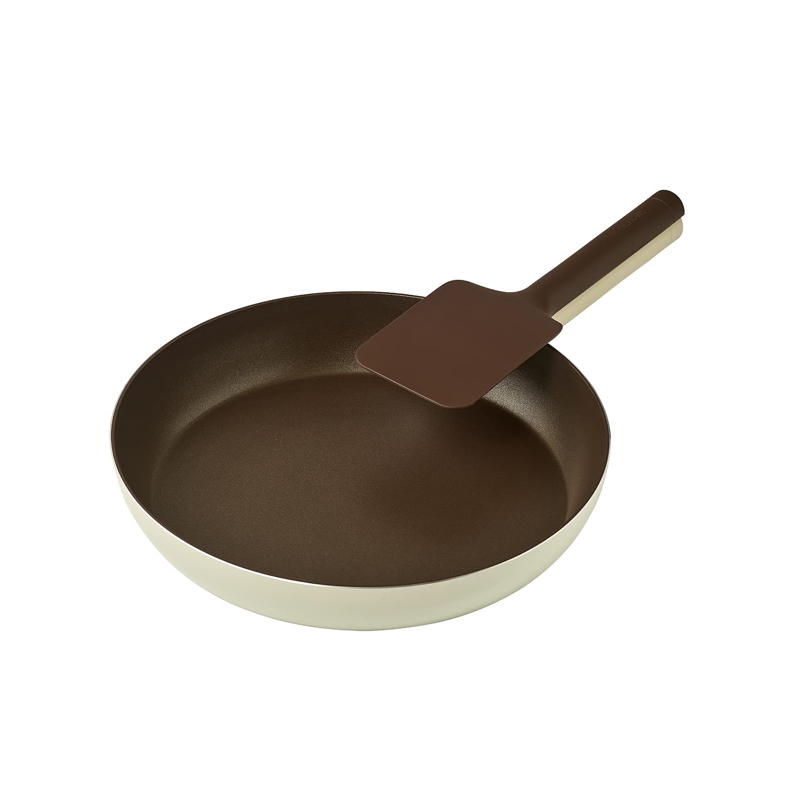 Dr.HOWS Lumi Round Ceramic Frying Pan 12 inch - Silicon Carbide Nonstick Coating Skillet Pan with Rubber-Coated Handle - For Induction, Ceramic, Electric, Halogen and Gas Cooktops Frying Pan 12"