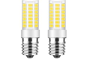 E17 LED Dimmable Bulb for Microwave, Range Hood, Refrigerator - 2 Pack