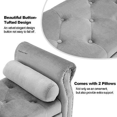 Image of Cleobury Storage Couch Bench Ottoman Bench 2 Seater Sofa Settee for livingroom badroom Office (Grey)