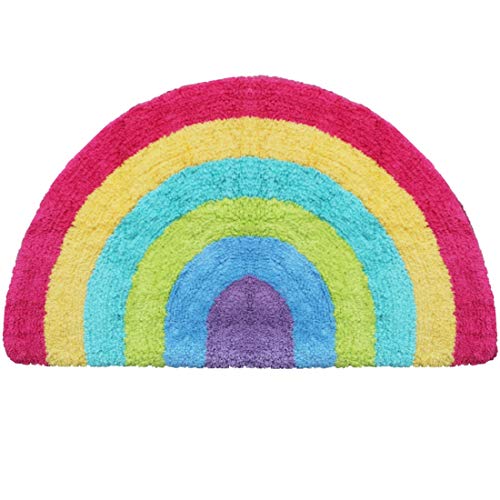 Habudda Soft Cotton Cute Kids Nursery Door Mat Area Rugs Rainbow Door Mat