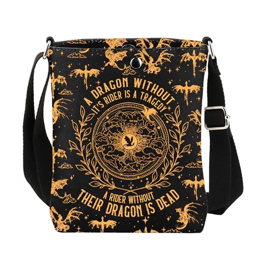 CMNIM Fantasy Book Merch Gifts Dragon Adjustable Crossbody Bag for Fans A Rider Without Their Dragon Is Dead Shoulder