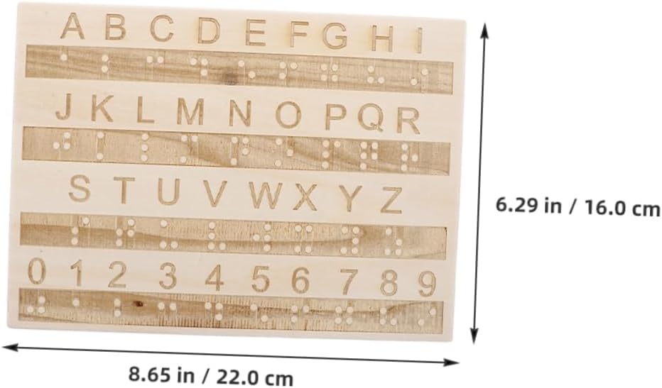 2-Pack Braille Board for Blind with Raised Dots Wooden Alphabet and Number Teaching Tools for Visually Impaired Education