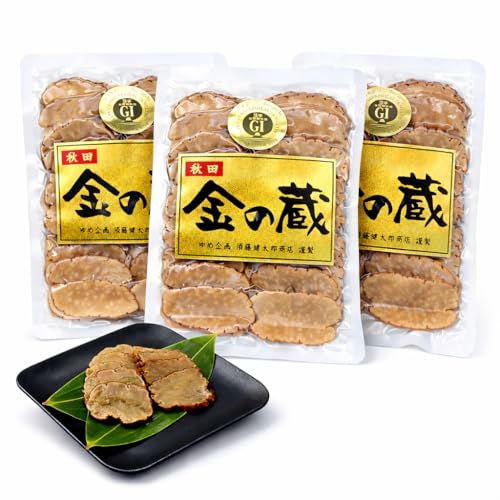 【秋田の燻製たくあん】金の蔵 スライス 80g×3セット いぶりがっこ 無添加 漬物 酒のつまみ チーズと一緒に ギフト お土産 (3袋 240g)（Amazon）