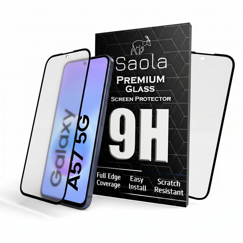 Image of Saola HD Matte Tempered Glass With 18H Hardness For Samsung Galaxy A57 5G (Pack Of 2) with Hassle-less Installation Kit. Full screen Coverage. 6.7 inch
