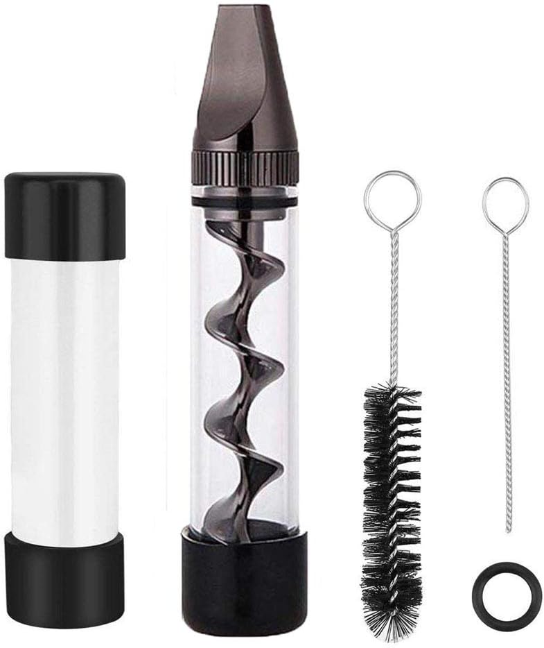 123 Life Mini Glass Blunt 3". with Cleaning kit Included. Pocket Size and Easy to Clean. Glass Pipe (Black)
