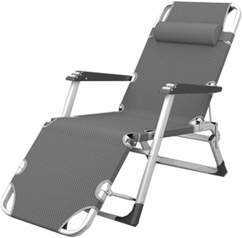 Fauteuil relax de jardin pliable gris lxl de terrasse charge 120 kg