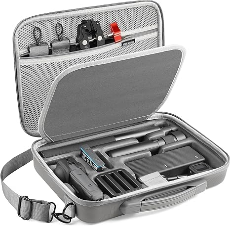 Image of LEQTRONIQ Travel Storage Bag Compatible with Insta360 X5 Camera, Hard Shell Protective Organizer, Shockproof EVA Carrying Solution for Camera, Batteries and Accessories