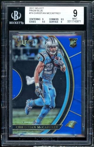 Christian McCaffrey Rookie Card 2017 Select Prizm Blue #74 BGS 9 ...