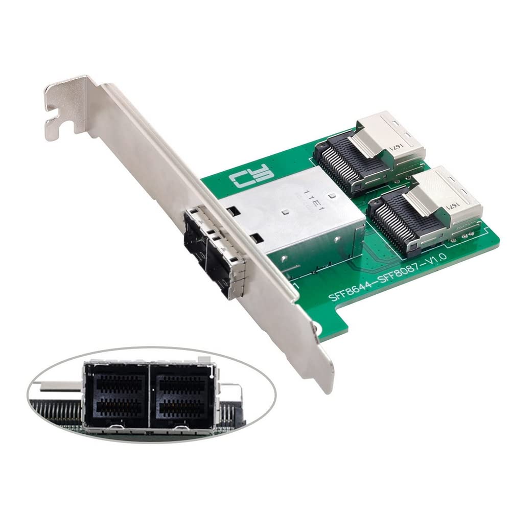 CY Mini SAS HD SFF-8644 auf interne Mini SAS SFF-8087 PCBA Buchse Adapter Dual Ports mit Low Profile Halterung