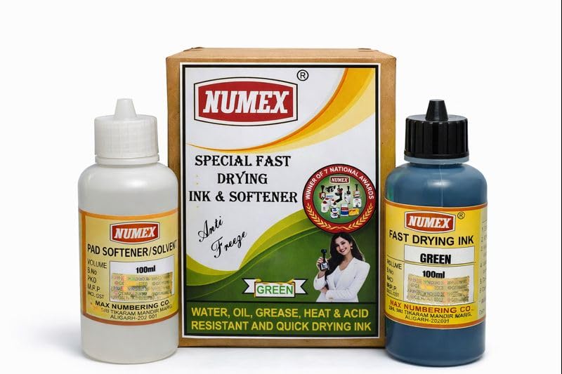 Image of NUMEX Green Batch Printing Solution (100 ML) | Fast Drying & Permanent Marking | Ink + Softener Combo | AI Tested