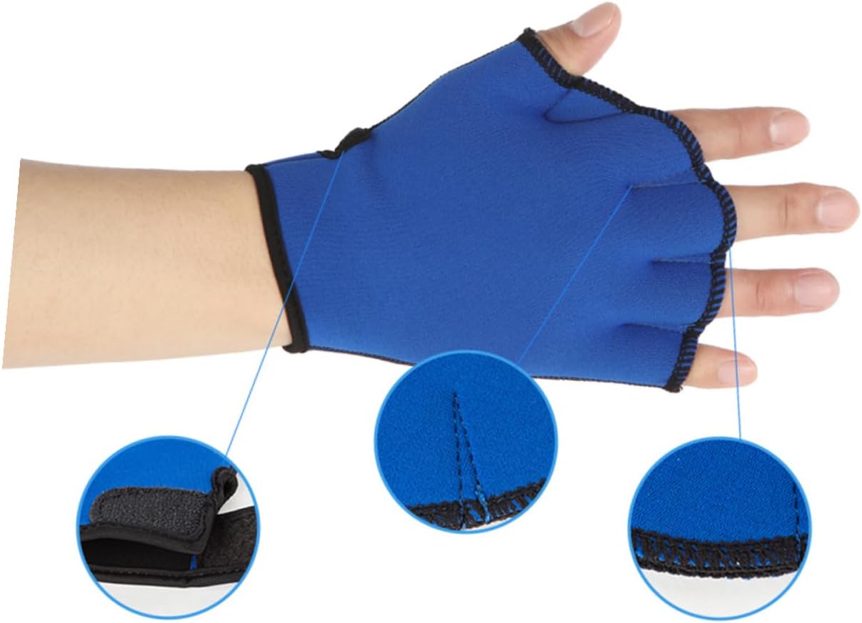 Toyvian Webbed Swimming Gloves Pair L Size Blue Aquatic Gloves for Swim Training Water Resistance for Pool and Diving