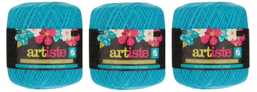 Hobby Lobby Caribbean Artiste Cotton Crochet Thread(Set of 3)