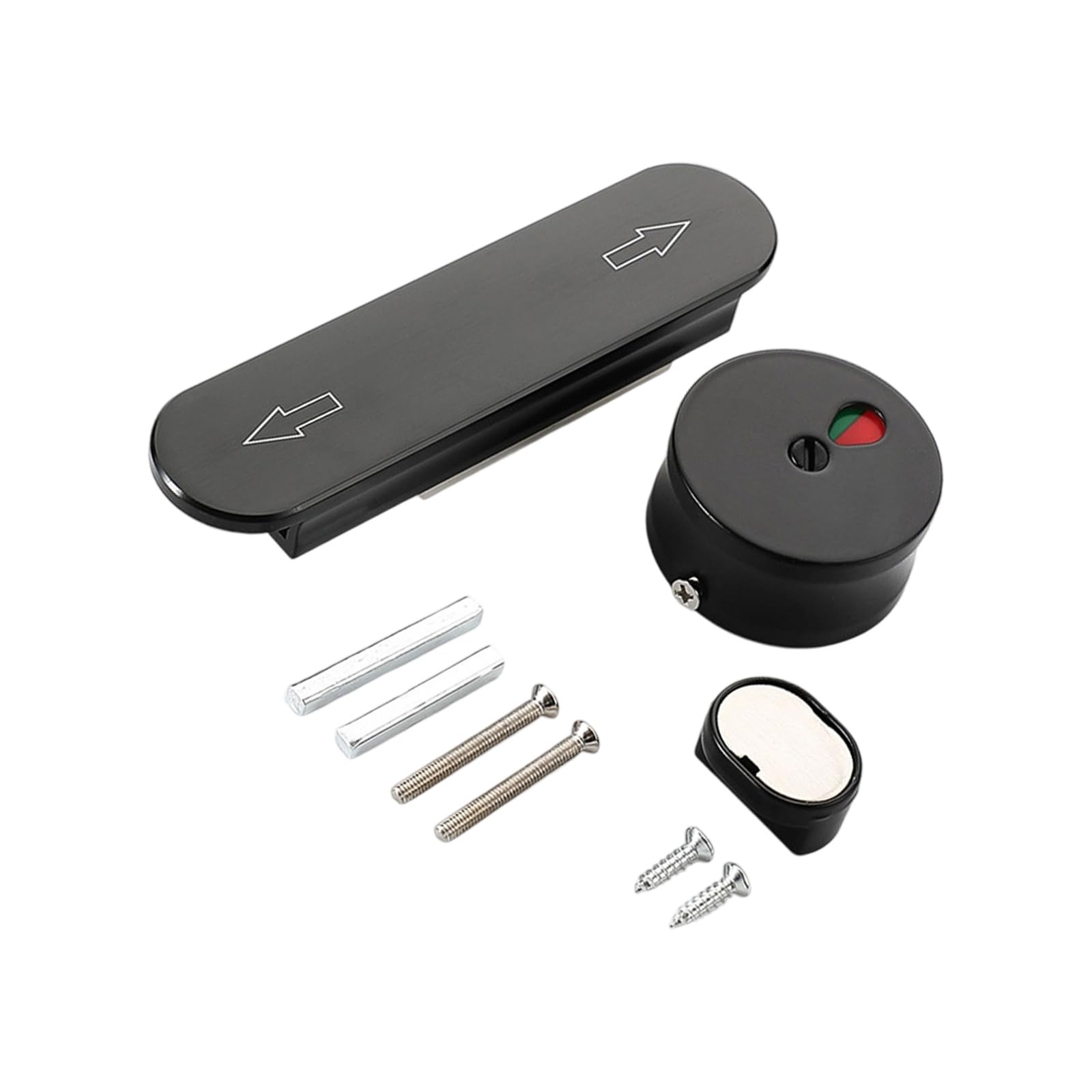 Tertioi Black Smooth Push Pull Toilet Partition Quick Install Zinc Alloy Public Privacy Lock Door Accessories Hardware Quiet Push Bathroom Door