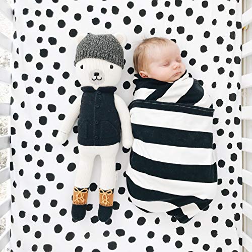 Ely'S & Co. 4336281533 Pack N Play Playard Sheet | Portable Crib Sheet Set 2 Pack Black And White Abstract Stripes And Dots thumb #4