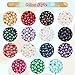 PH PandaHall 3400pcs Craft Pearl Beads, 4mm Dyed Round Glass Pearl Beads 15 Color Pearlized Round Beads Tiny Satin Loose Luster Beads for Necklace, Bracelet, Earring Jewelry Making Vase Fillers