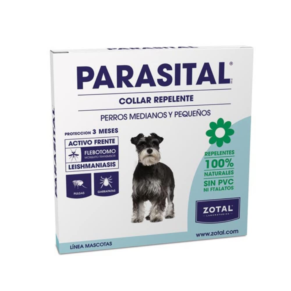 Zotal PARASITAL® Pack Collar Antiparasitario Perros Medianos y Pequeños + Pipeta Perros medianos 10-25 kg | Pack contra los parásitos externos en Mascotas | Ingredientes Activos Naturales | Marca