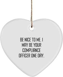 Funny Compliance Officer Gifts from Friends for Compliance Officer - Heart Ornament, Christmas Unique Presents