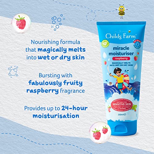 Childs Farm | Miracle Moisturiser 200ml | Raspberry | For Wet or Dry Skin | 24-Hour Moisturisation - Image 4