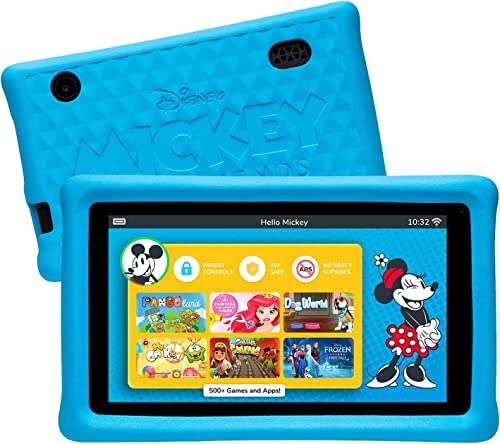 Pebble Gear Disney Kids Tablet 7 Pouces Mickey et Ses Amis Tablet pour Enfants avec Coque adaptée aux Enfants, contrôle Parental, Filtre de lumière Bleue, 500+ Jeux, apps, e-Books, Wi-FI, 16 GB