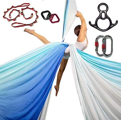 DASKING Premium Aerial Silks Equipment - Safe Deluxe Aerial kit (Multicolor-D)