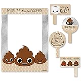 Big Dot of Happiness Party 'Til You're Pooped - Poop Emoji Party Selfie Photo Booth Picture Frame & Props - Printed on Sturdy Material