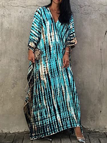 Image of Kaftan Dresses for Women Plus Size Summer Beach Dress with Print and Swim Cover Ups