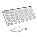 Produktbild Sanhoton Kabellose Tastatur und Maus, 2.4G Ultradünne Tragbare Kabellose Tastatur-Maus-Sets, Kompatibel mit Windows/Mac/Android-Tablets (Silber Weiß)