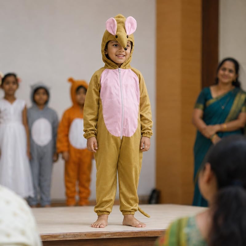 Image of Animal Costume for Kids | Plush Fancy Dress Costume for Boys & Girls |School Fancy Dress, Annual Day, Jungle Theme, Role Play, Halloween & Birthday Party