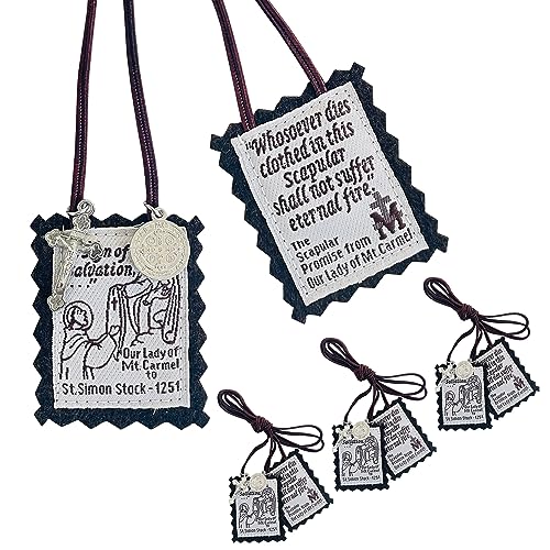 Escapul&aacute;rios cat&oacute;licos, pacote com 3 Escapul&aacute;rio marrom a granel de Nossa Senhora do Monte...