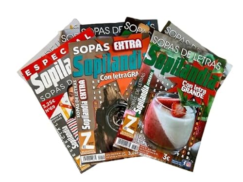 DataPrice Pack de 8 Libros de Pasatiempos Sopilandia. Sopas de Letras para Adultos variadas. - Ed. Zugarto -.