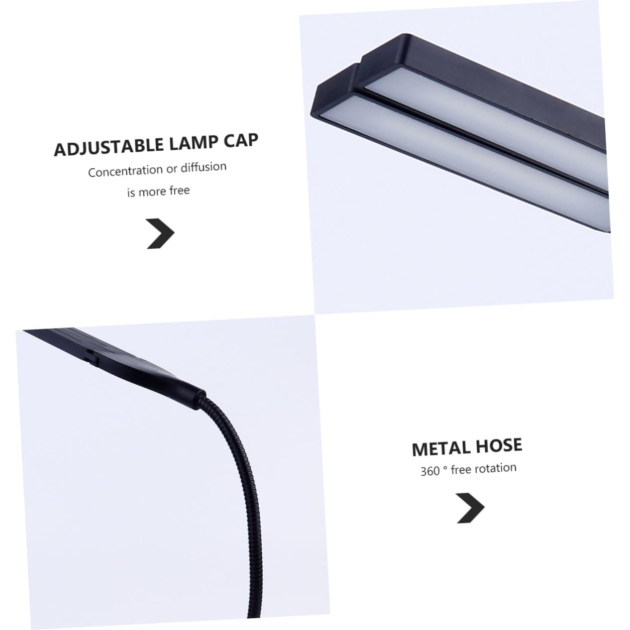 Toyvian Lampe de Lecture Réglable pour Pupitre Musique en Abs Noir, Double Alimentation USB et Piles Aa, Lumière Douce Qui Ne Fatigue Pas les Yeux