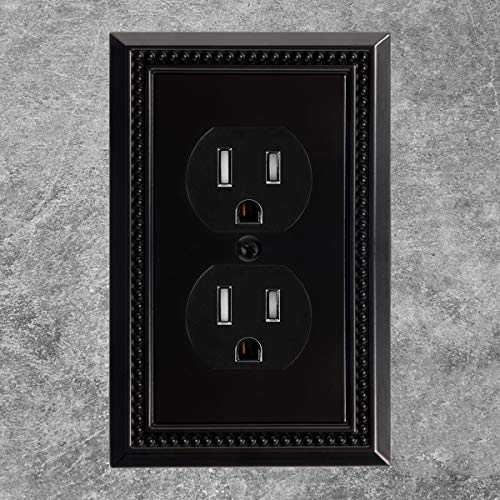 Image of Henne Bery Sunken Pearls Heavy Duty Switch Plate /Wall Plate /Outlet Cover (Single Duplex 3PK, Matte Black)
