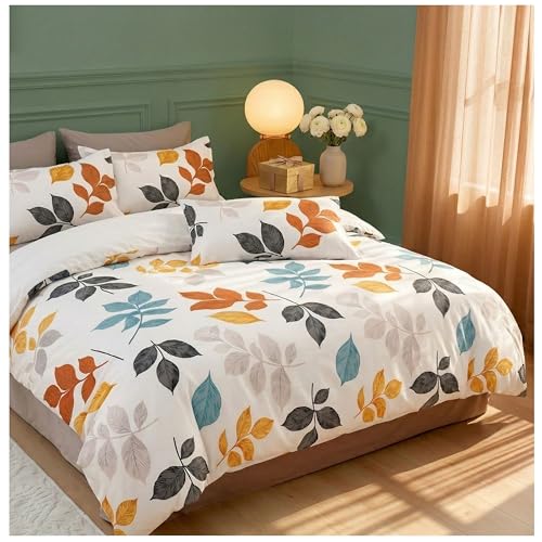 Image of Bedsheet for Double Bed King Size | 90 X 100 Inch Bed Sheet with 2 Pillow Covers 18 X 28 Inch | Soft, Wrinkle Resistant, Durable 250 TC Breathable, Skin Friendly | White Floral
