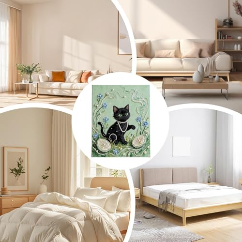 Peinture diamant détente femme avec cadre artisanal d'art - 4