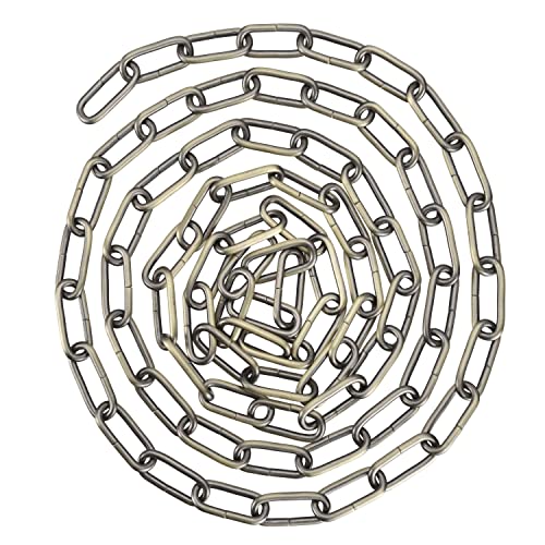 Image of Aspen Creative 21105-51,Steel 10 Feet Heavy Duty Chain for Hanging Up Maximum Weight 120 Pounds-Lighting Fixture /Swag Light /Plant in Antique Brass.6 Gauge.