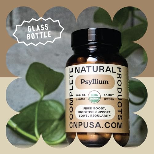 Image of Organic Psyllium Husk Capsules 660mg - Fiber Caps Supplement, Psyllium Capsules for Digestive Regularity, Colon Cleanse Support, Unflavored Whole Fiber Powder Pills, Vegetarian Gluten Free Daily Aid | Organic psyllium husk capsules for fiber, digestive regularity and colon cleanse support; vegetarian, gluten free daily caps