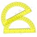 Zonon 2 Pcs 6 Inch Plastic Protractor Math Protractors 180 Degrees Angle Measurement, Translucent for Geometry Classroom Kid Student School Office Supplies(Yellow)