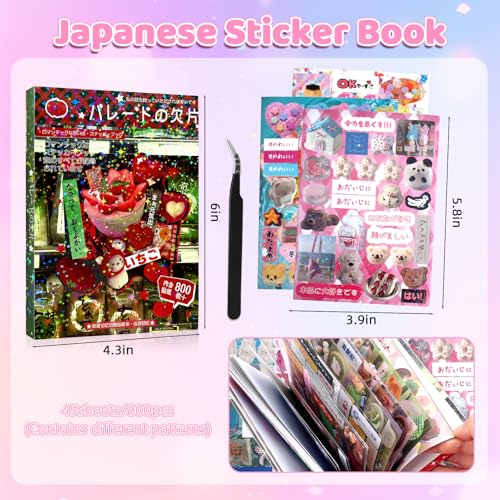 Image of 800Pcs Cute Scrapbook Stickers Travel Y2k Japanese Sticker Book for Adult Kawaii Korean Stickers for Journaling Heisei Retro Aesthetic Sticker Manga Style Decor for DIY Craft Junk Journal Gifts Parade