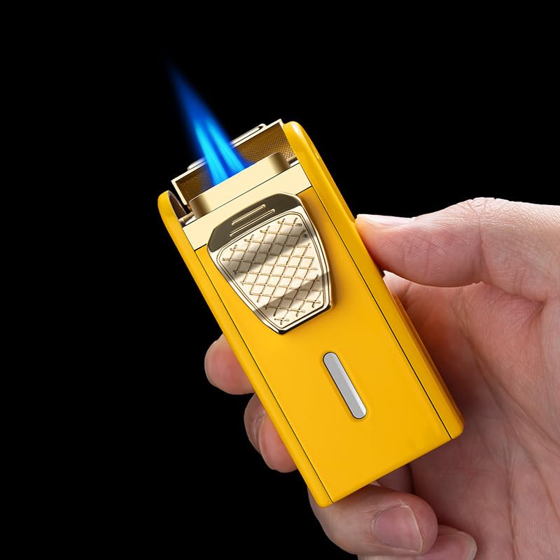 Encendedor antorcha cortador cigarros azul miniatura 2