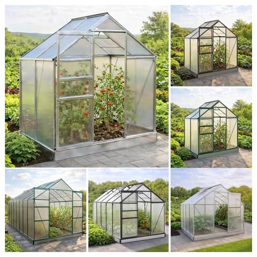 BRAST Gewächshaus Aluminium mit Fundament | 42 Modelle | 130x190x195cm - 490x250x235cm | TÜV geprüft | 6mm Hohlkammerplatten | rostfrei wetterfest temperaturbeständig | 130x190x195cm Silber