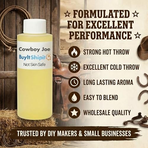 Image of Cowboy Joe from Our Leather Collection - Perfect for Adding Aroma to Freshies, Candles, Soaps, and Diffusers - 8 oz
