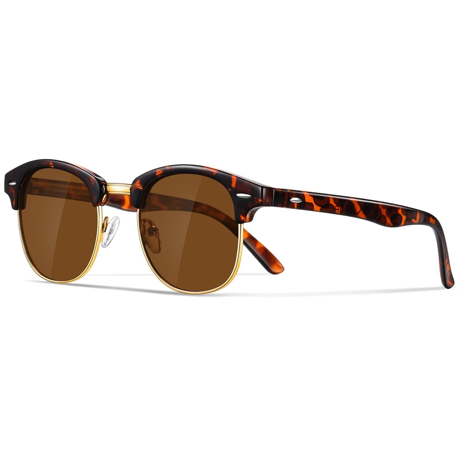 Neusaro Polarisierte-Halbrahmen-Sonnenbrille Herren Damen Retro Klassisch | UV Schutz Sonnenbrillen,Ideal für Autofahren Reisen und Camping