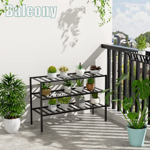Allinside Bamboo Shoe Rack, 3 Tiers Shoe Storage Organizer, Detachable Durable Shoe Shelf, Shoe Stand For Entryway Closet Bathroom Balcony(Black) #TOP4