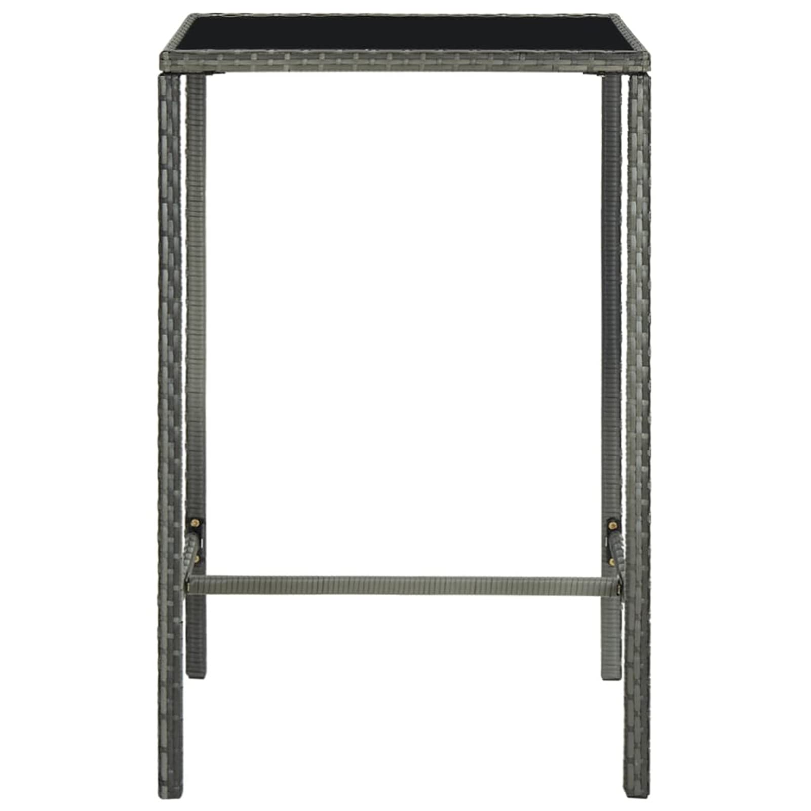 Ensemble de Bar Ensemble de Bar de Jardin Salon de Jardin Exterieur Salon Jardin Ensemble de Bar de Jardin 5 pcs et Coussins Résine tressée Gris k