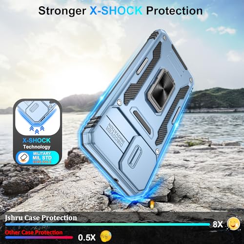Coque Samsung A07 bleu clair Jshru avec protège-écran et support
