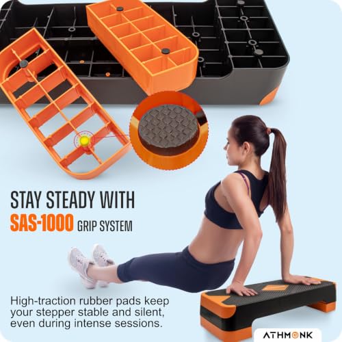 Image of Adjustable Multi-Level Aerobic Stepper Ultimate Equipment Gym Stepper for Home Workout | Enhance Stability, Flexibility, Strength | Home Cardio Exercise Aerobics Stepper for Women and Men