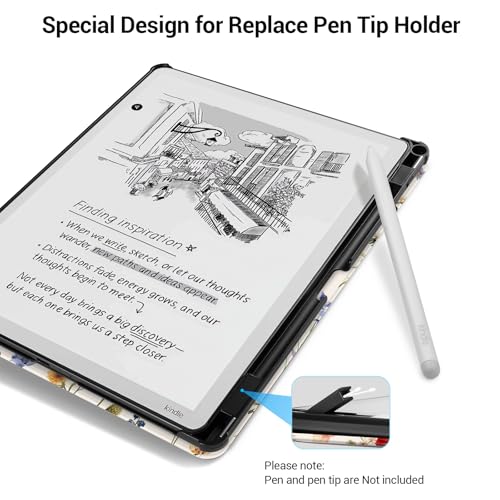 Image of CoBak Case for 11 inch Kindle Scribe 3rd Generation 2025, Kindle Scribe Colorsoft - All New PU Leather Cover with Auto Sleep Wake, Pen Holder for Scribe 11 inch 2025 Released