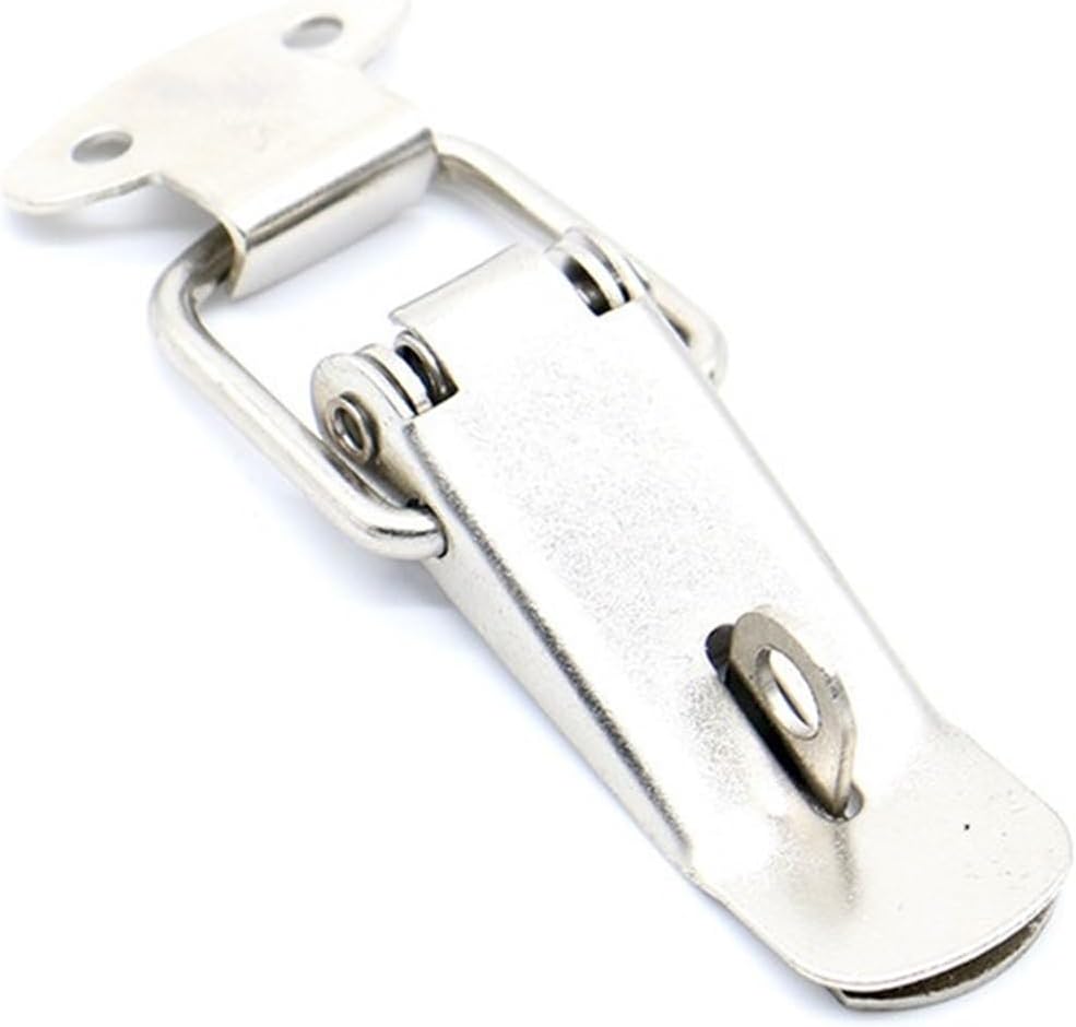 J106 Cabinet Boxes Spring Loaded Latch Catch Toggle Locks Hasp 27 * 63 Iron Hasp for Sliding Door Window Cabinet 1Pcs